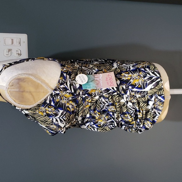 NWT On The Beach Tropic Branchs Ruched Tankini Top Size 14 - Picture 3 of 10